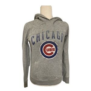 Victorias Secret Chicago Cubs Long Sleeve Gray Hoodie Sweatshirt Xs